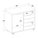 Büroschrank 5 Schubladen Aktenschrank Tür Räder Harris Maße