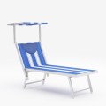 Liegestuhl Strandliege Sonnenliege aus Aluminium Santorini Stripes Aktion