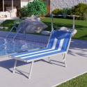Liegestuhl Strandliege Sonnenliege aus Aluminium Santorini Stripes Verkauf