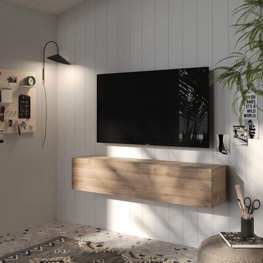 Moderner minimaler Hängeschrank aus Holz für Fernseher mit Tür Infinity 54 Aktion Moderner minimaler Hängeschrank aus Holz für Fernseher mit Tür Infinity 54 Aktion