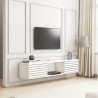 Wandmontierter TV-Ständer Minimal Modern Style Holz Weiß Schwarz Elano Sales
