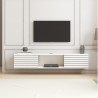 Wandmontierter TV-Ständer Minimal Modern Style Holz Weiß Schwarz Elano 