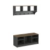 Eingangsmöbel-Set Bank Wandgarderobe Holz Parson Katalog