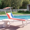 4er Set professionelle Liegestühle Strandliegen Sonnenliegen aus Aluminium für den Strand Santorini Europe Verkauf