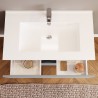 Wandbadezimmerschrank mit Schubladen Waschbecken 80cm Spiegel LED-Licht Iris 80 Sales