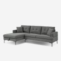 3-Sitzer-Ecksofa mit Stauraum-Halbinsel in grauem Stoff Tangeri Rabatte