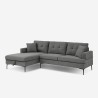 3-Sitzer-Ecksofa mit Stauraum-Halbinsel in grauem Stoff Tangeri Rabatte