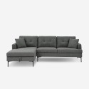 3-Sitzer-Ecksofa mit Stauraum-Halbinsel in grauem Stoff Tangeri Angebot