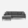 3-Sitzer-Ecksofa mit Stauraum-Halbinsel in grauem Stoff Tangeri Angebot