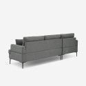 3-Sitzer-Ecksofa mit Stauraum-Halbinsel in grauem Stoff Tangeri Modell