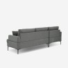 3-Sitzer-Ecksofa mit Stauraum-Halbinsel in grauem Stoff Tangeri Modell