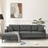 3-Sitzer-Ecksofa mit Stauraum-Halbinsel in grauem Stoff Tangeri Maße
