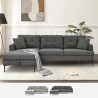 3-Sitzer-Ecksofa mit Stauraum-Halbinsel in grauem Stoff Tangeri Aktion