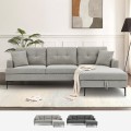 Grau Stoff 3-Sitzer Ecksofa mit Stauraum Halbinsel Agadir Aktion