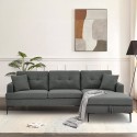 Grau Stoff 3-Sitzer Ecksofa mit Stauraum Halbinsel Agadir Preis