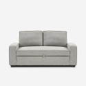 Platzsparendes 2-sitziges ausziehbares Schlafsofa aus grauem Stoff Rabat Angebot