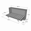 Schrankbett mit grauem Sofa und Einzelmatratze Kando Sofà MCM Lagerbestand