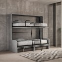 Graues Schlafsofa Hochbett klappbar mit Matratzen Kando Sofà 2MCM Sales
