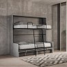 Graues Schlafsofa Hochbett klappbar mit Matratzen Kando Sofà 2MCM Sales