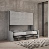 Graues Schlafsofa Hochbett klappbar mit Matratzen Kando Sofà 2MCM Lagerbestand