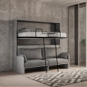 Graues Schlafsofa Hochbett klappbar mit Matratzen Kando Sofà 2MCM Rabatte