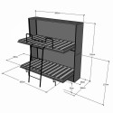 Graues Schlafsofa Hochbett klappbar mit Matratzen Kando Sofà 2MCM Modell
