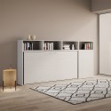 Einzelnes Klappbett mit Matratze und Schrankregal, Weiß - Kando A Rabatte