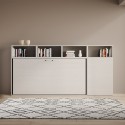 Einzelnes Klappbett mit Matratze und Schrankregal, Weiß - Kando A Katalog