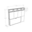 Horizontales Klappbett Einzelbett mit Matratze Schrank Bücherregal Kando B Maße