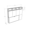 Horizontales Klappbett Einzelbett mit Matratze Schrank Bücherregal Kando B Maße
