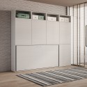 Horizontales Klappbett Einzelbett mit Matratze Schrank Bücherregal Kando B Rabatte