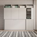 Horizontales Klappbett Einzelbett mit Matratze Schrank Bücherregal Kando B Lagerbestand