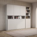 Weißes Klappbett für Einzelmatratze, platzsparend, horizontal, Kando E Rabatte