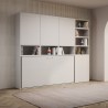 Weißes Klappbett für Einzelmatratze, platzsparend, horizontal, Kando E Rabatte