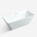 Rechteckige freistehende Badewanne 170x75 modern gerillt Arkoi Angebot