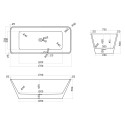 Rechteckige freistehende Badewanne 170x75 modern gerillt Arkoi Rabatte