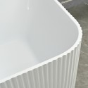Freistehende rechteckige Badewanne aus weißem, gerilltem Acryl 170x75cm Lemno Sales