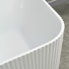 Freistehende rechteckige Badewanne aus weißem, gerilltem Acryl 170x75cm Lemno Sales