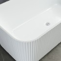 Freistehende rechteckige Badewanne aus weißem, gerilltem Acryl 170x75cm Lemno Rabatte