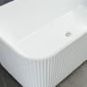 Freistehende rechteckige Badewanne aus weißem, gerilltem Acryl 170x75cm Lemno Rabatte