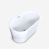 Freistehende ovale moderne Badewanne 120x68 aus weißem Acryl Kalamos Verkauf