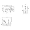 Freistehende ovale moderne Badewanne 120x68 aus weißem Acryl Kalamos Sales