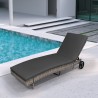 Rattan Garten Sonnenliege verstellbar mit Rollen Hooma Angebot