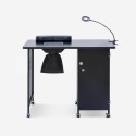 Manikürtisch für Kosmetikerin mit Absaugvorrichtung Räder Lampe weiß schwarz Klea Sales