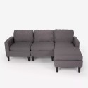 3-Sitzer-Sofa Steffy mit Armlehnen und Hocker aus elegantem Stoff Wohnzimmer Angebot
