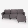 3-Sitzer-Sofa Steffy mit Armlehnen und Hocker aus elegantem Stoff Wohnzimmer Angebot