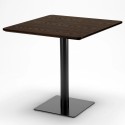 Couchtisch-Set aus Holz und Metall Horeca 90x90cm 4 stapelbare Designer-Stühle Dustin 