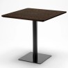 Couchtisch-Set aus Holz und Metall Horeca 90x90cm 4 stapelbare Designer-Stühle Dustin 