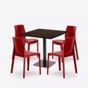 Horeca Couchtisch Set 90x90cm 4 Stühle stapelbar Restaurant Bar Küche Jasper 