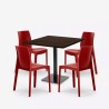 Horeca Couchtisch Set 90x90cm 4 Stühle stapelbar Restaurant Bar Küche Jasper 